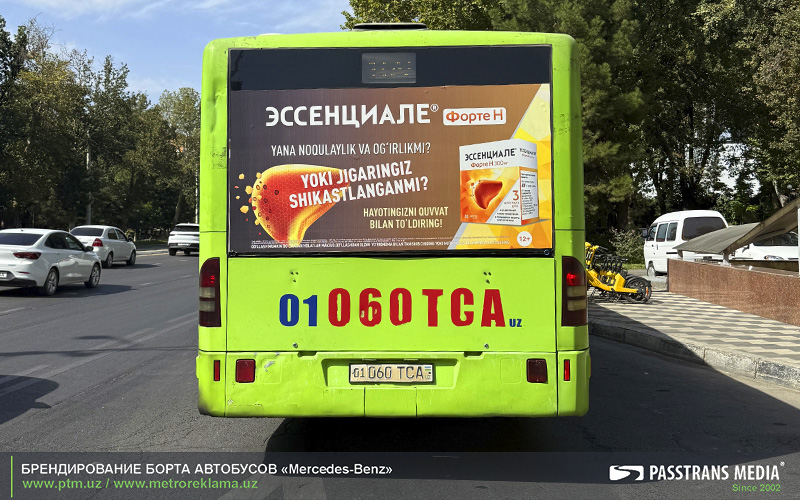 Брендирование задних лобовых стёкол автобусов Mercedes-Benz