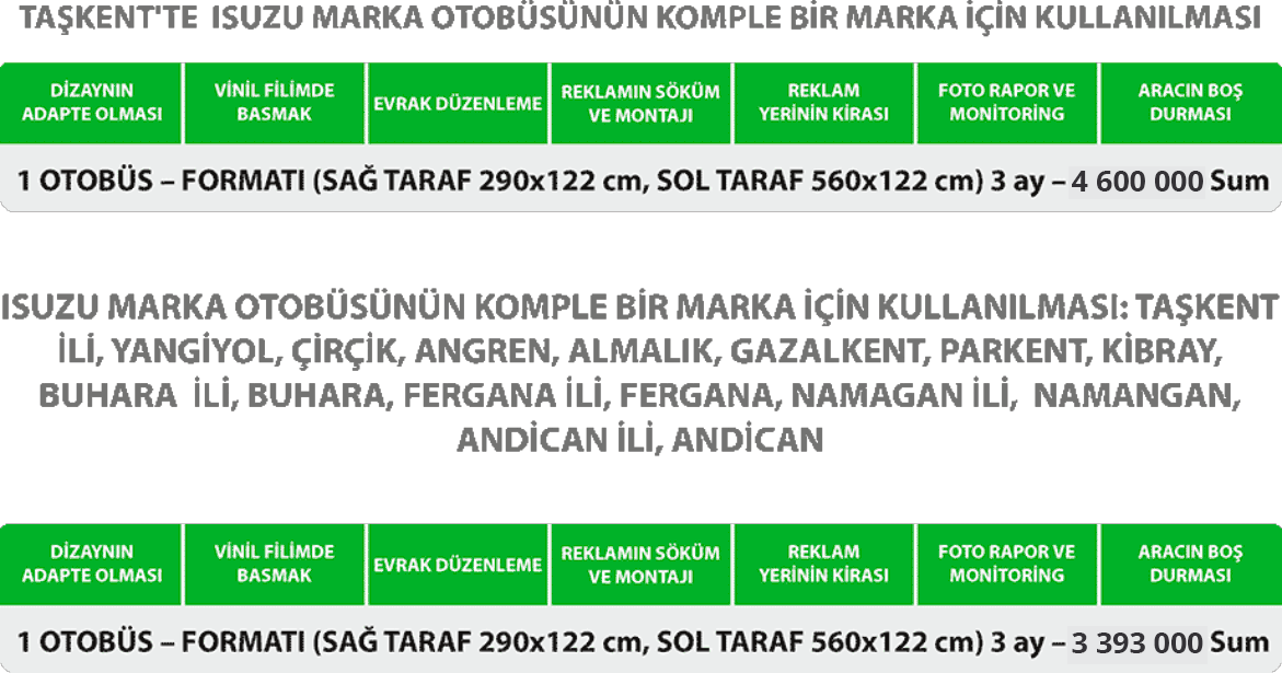 ISUZU toplu taşıt araçlarında reklam yerleştirmek